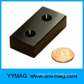 Industrial application neodymium magnet block with hole